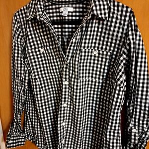 Croft & Barrow Black and White Gingham Shirt